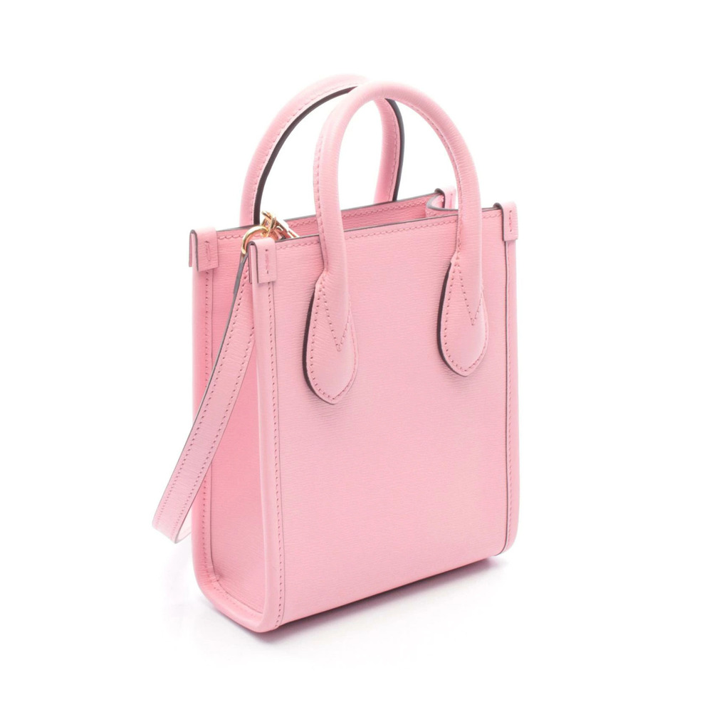 Gucci Handbag Leather Yellow Bananya Tote Pink Bag